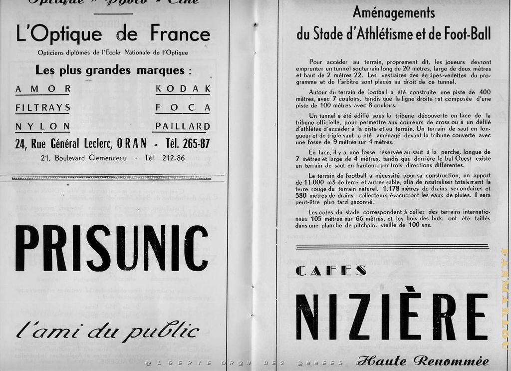 ORAN 5 MAI 1957 PLAQUETTE D INAUGURATION DU STADE MUNICIPAL  (8).jpg